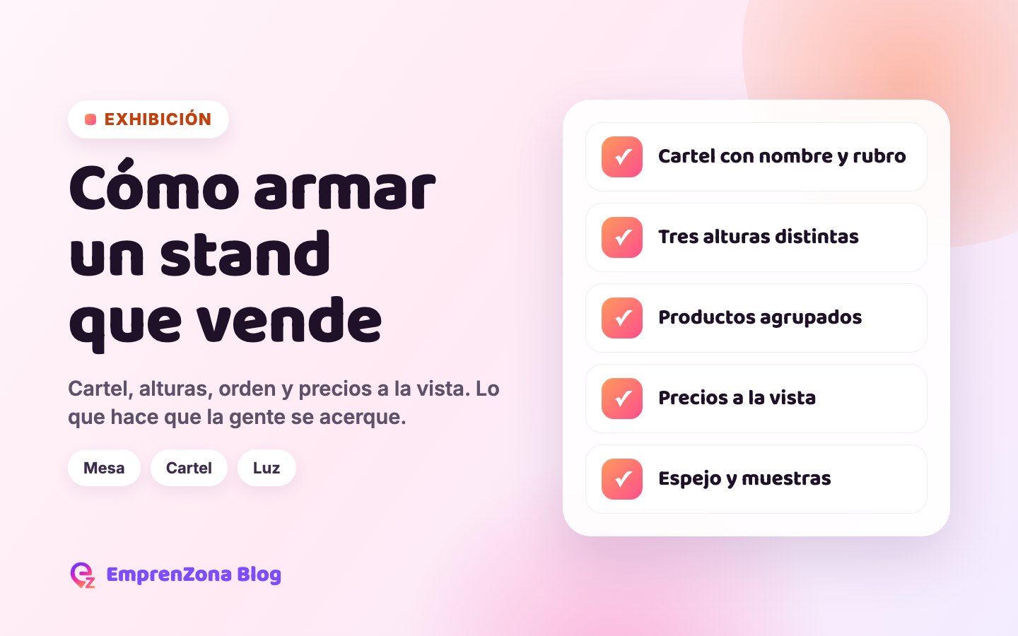 Portada con los puntos clave para armar un stand de feria