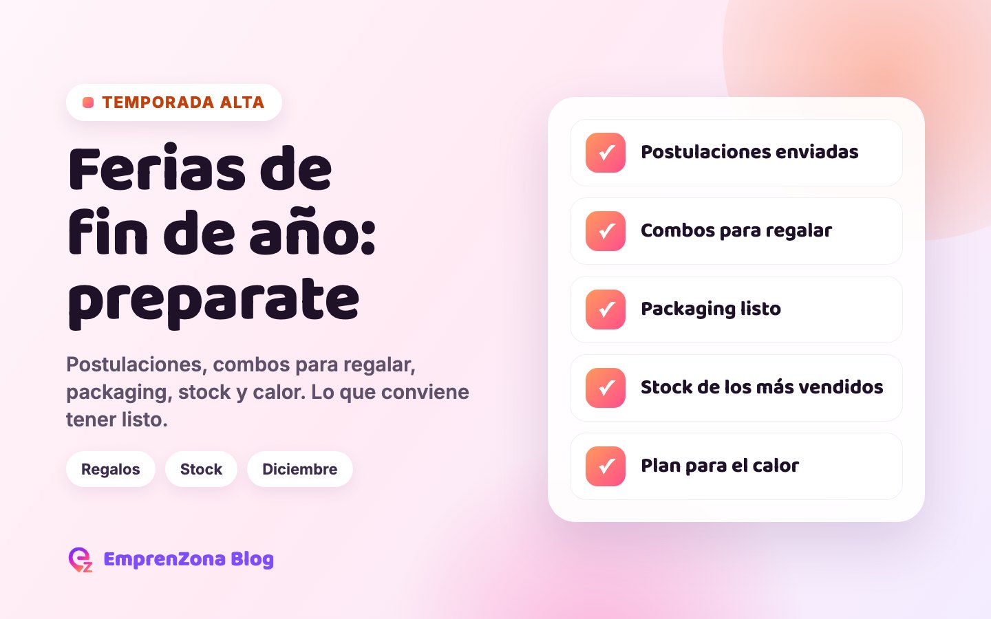 Portada con la lista de preparativos para las ferias de fin de año