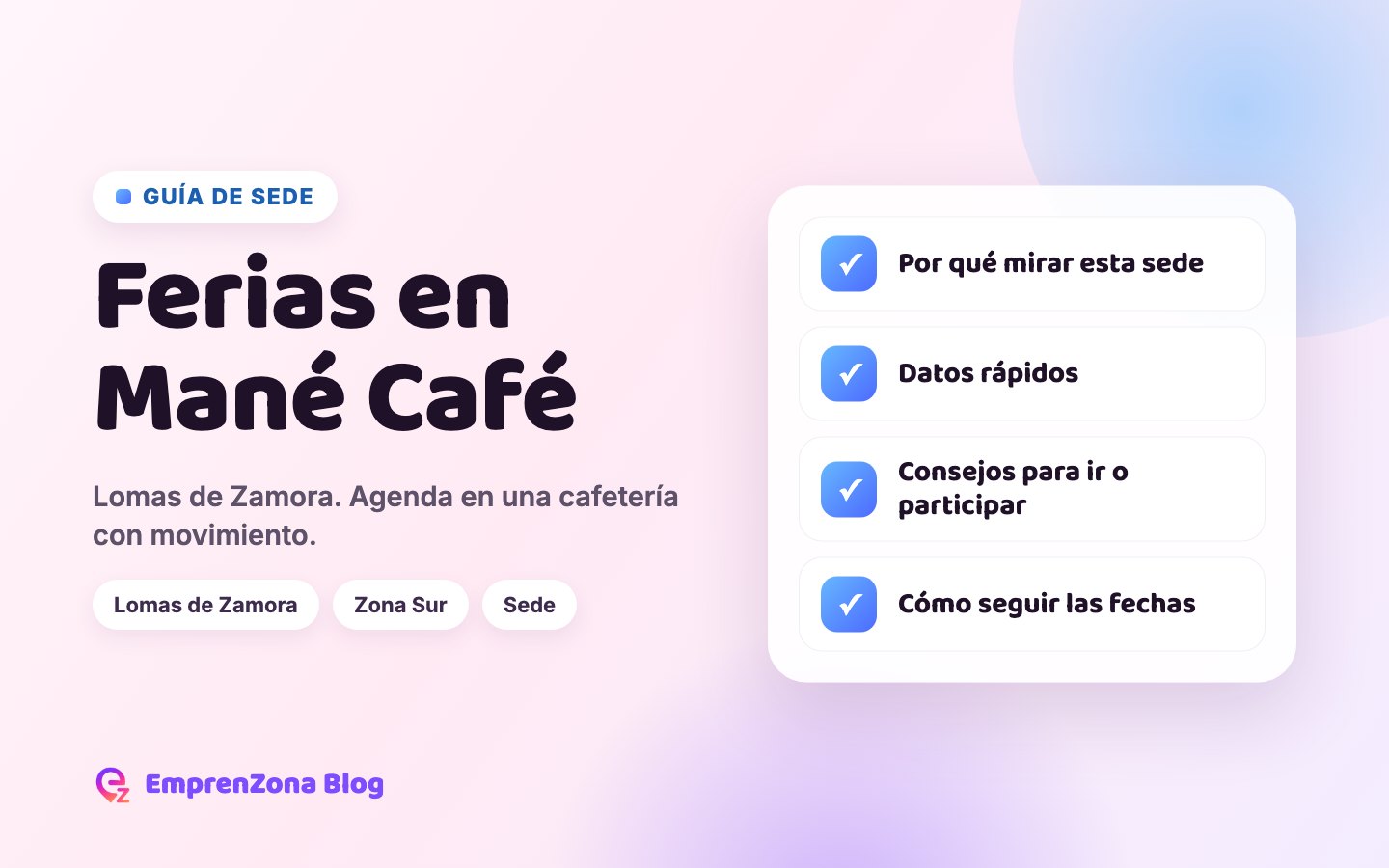 Portada de la guía: Ferias en Mané Café