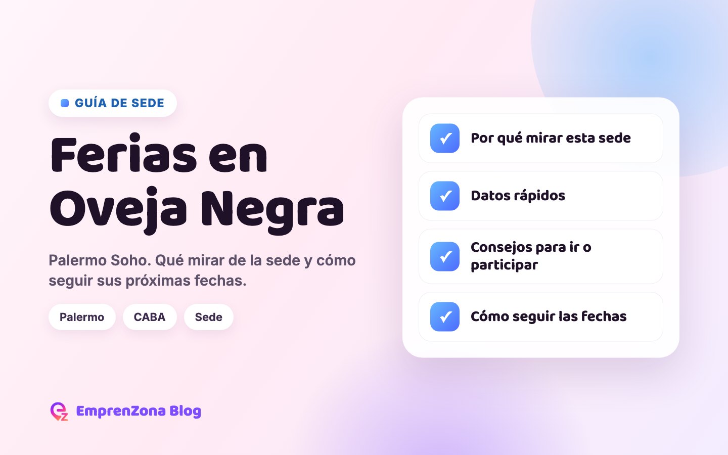 Portada de la guía: Ferias en Oveja Negra